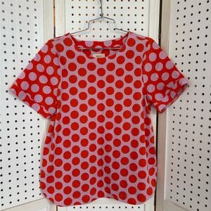 Anthropologie Red and White Polka Dot Kids Tee